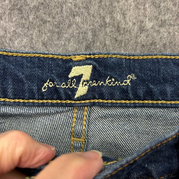 7 For All Mankind High Waist Vintage Fray Hem Shorts Women's Size 31 Distressed - Picture 3 of 10